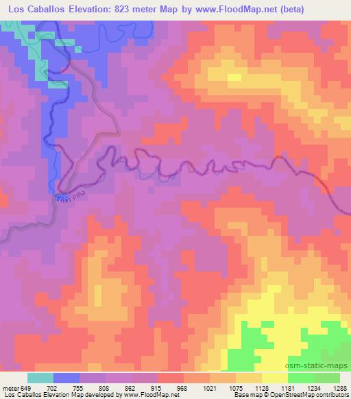 Los Caballos,Dominican Republic Elevation Map