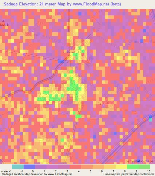 Sadaqa,Egypt Elevation Map