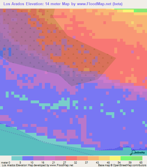 Los Arados,Dominican Republic Elevation Map