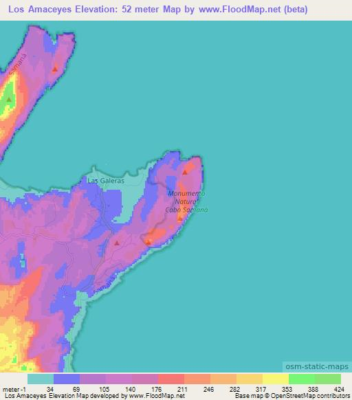 Los Amaceyes,Dominican Republic Elevation Map