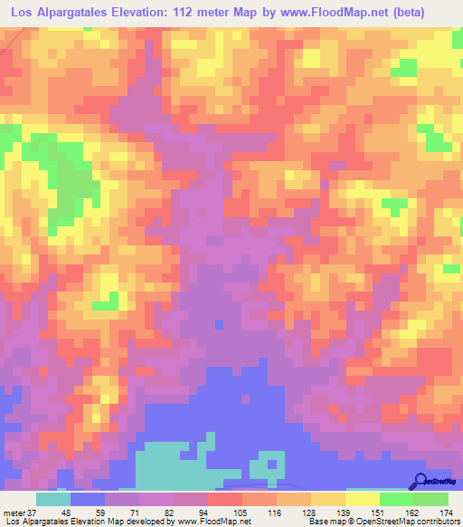 Los Alpargatales,Dominican Republic Elevation Map