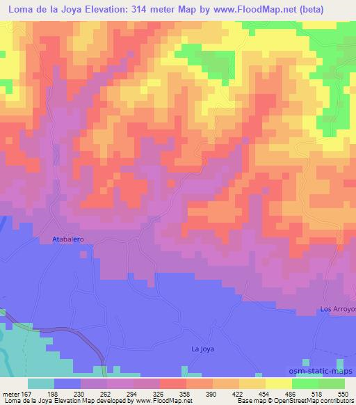 Loma de la Joya,Dominican Republic Elevation Map