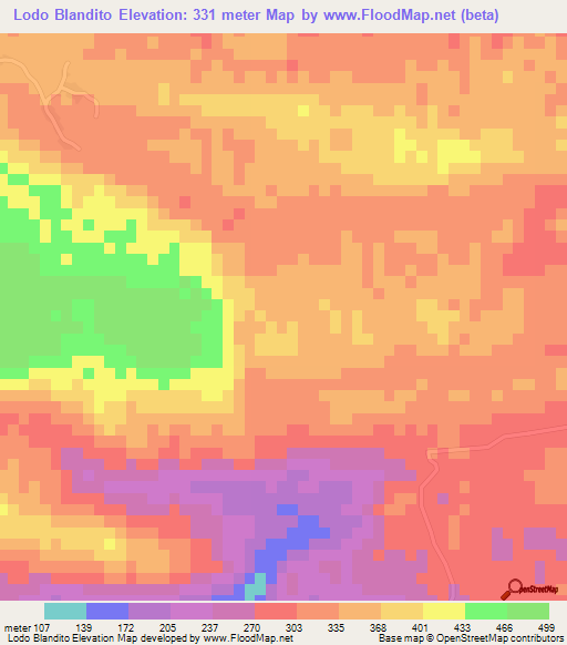 Lodo Blandito,Dominican Republic Elevation Map