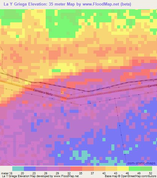 La Y Griega,Dominican Republic Elevation Map