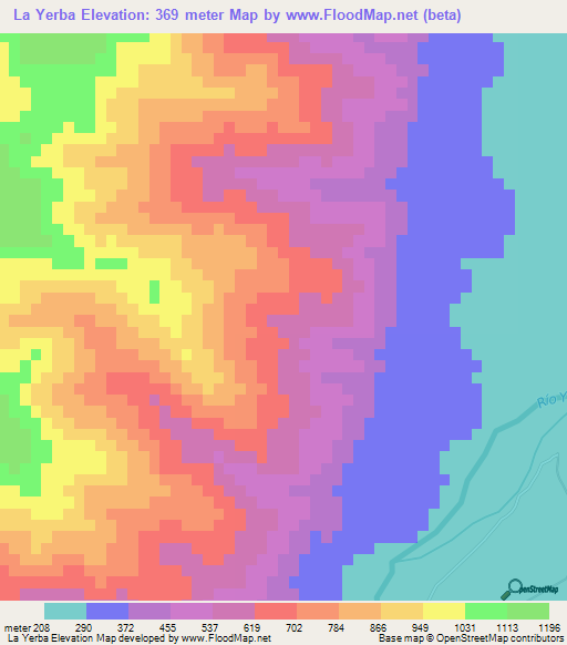 La Yerba,Dominican Republic Elevation Map