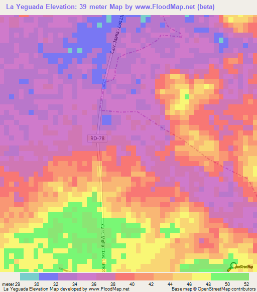 La Yeguada,Dominican Republic Elevation Map