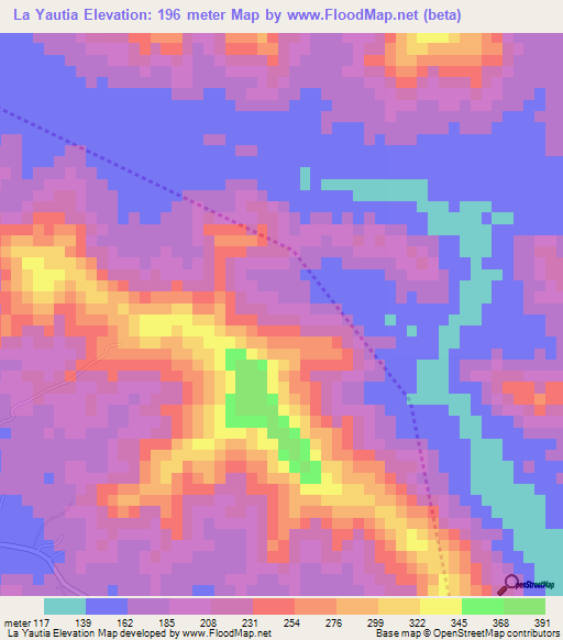 La Yautia,Dominican Republic Elevation Map