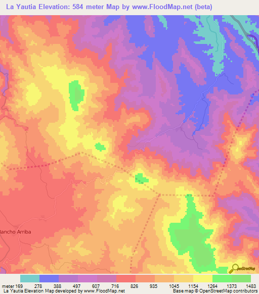 La Yautia,Dominican Republic Elevation Map