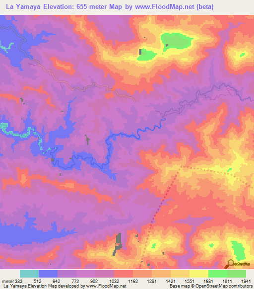 La Yamaya,Dominican Republic Elevation Map