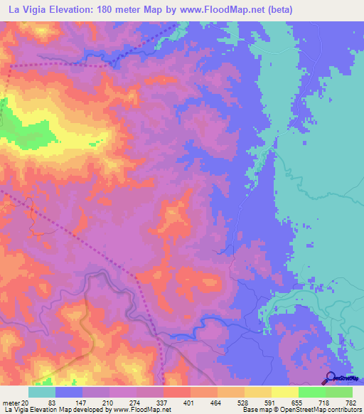 La Vigia,Dominican Republic Elevation Map