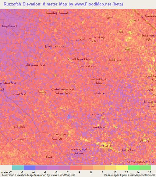 Ruzzafah,Egypt Elevation Map