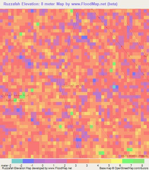 Ruzzafah,Egypt Elevation Map