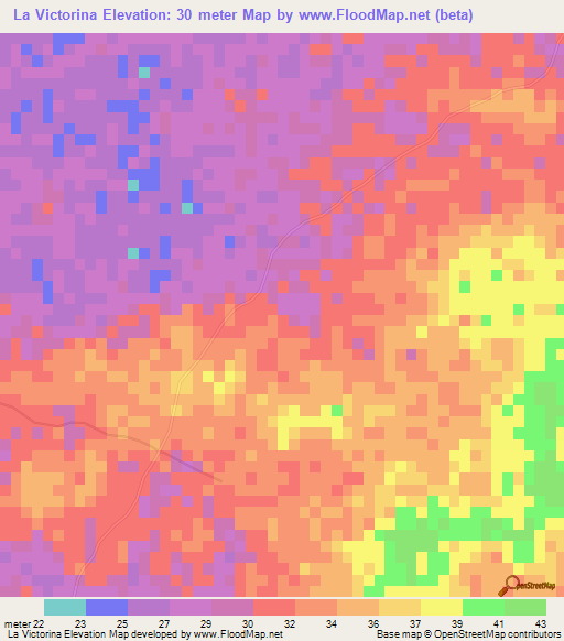 La Victorina,Dominican Republic Elevation Map