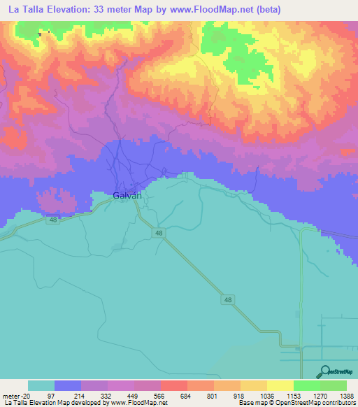 La Talla,Dominican Republic Elevation Map