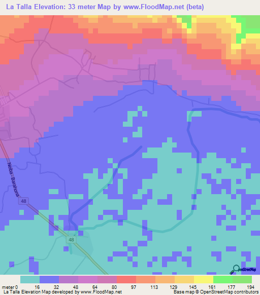 La Talla,Dominican Republic Elevation Map