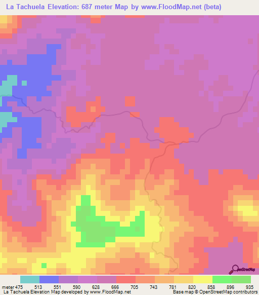 La Tachuela,Dominican Republic Elevation Map