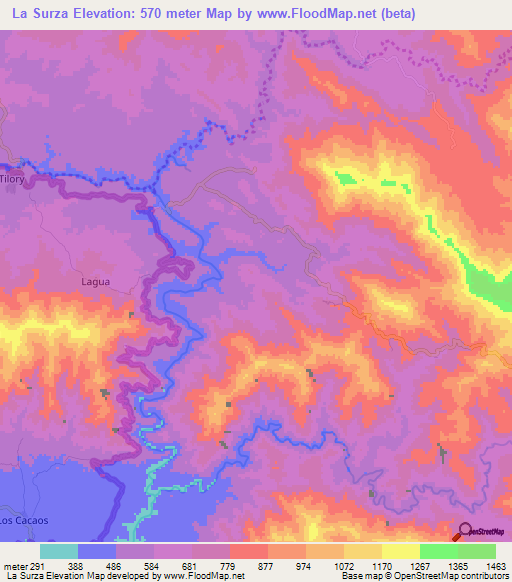 La Surza,Dominican Republic Elevation Map