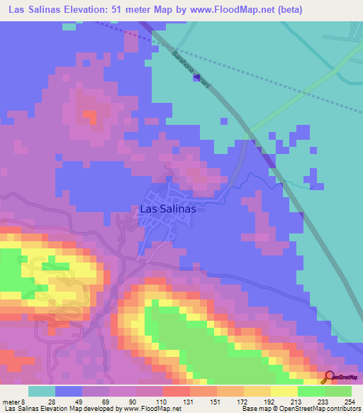 Las Salinas,Dominican Republic Elevation Map