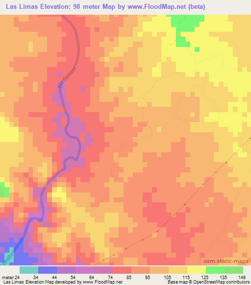 Las Limas,Dominican Republic Elevation Map