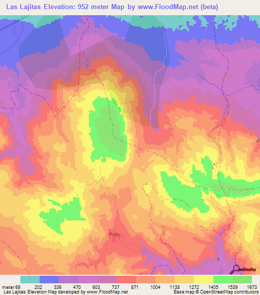 Las Lajitas,Dominican Republic Elevation Map