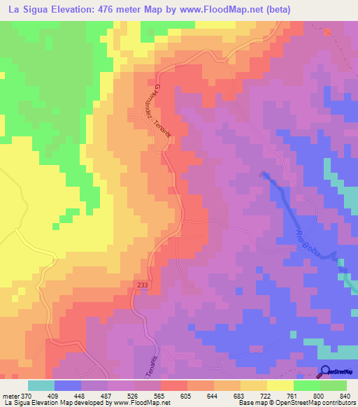 La Sigua,Dominican Republic Elevation Map