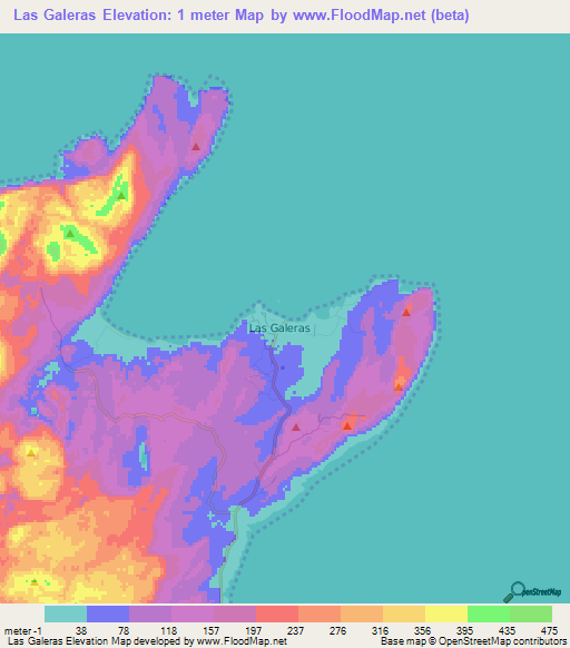 Las Galeras,Dominican Republic Elevation Map