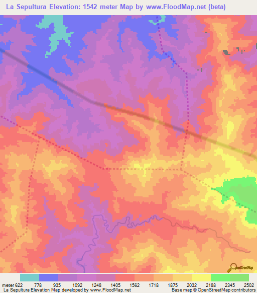 La Sepultura,Dominican Republic Elevation Map