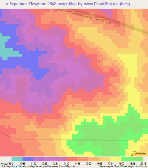 La Sepultura,Dominican Republic Elevation Map