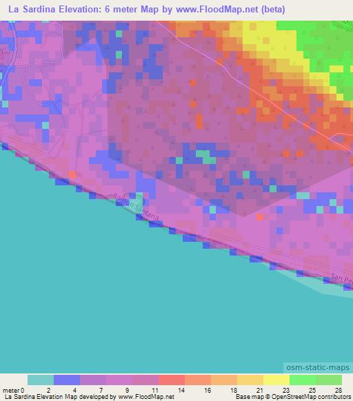 La Sardina,Dominican Republic Elevation Map