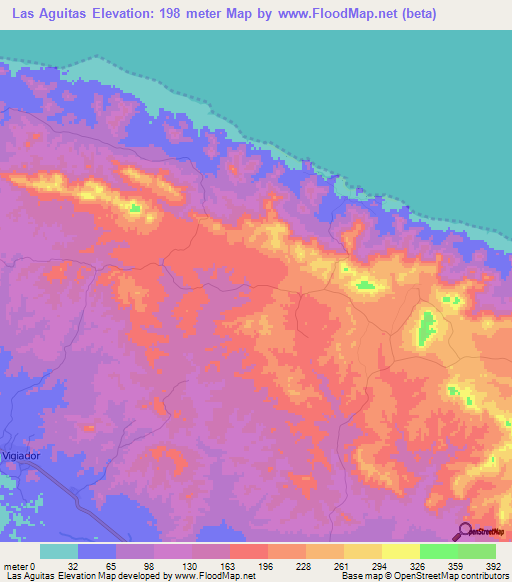 Las Aguitas,Dominican Republic Elevation Map