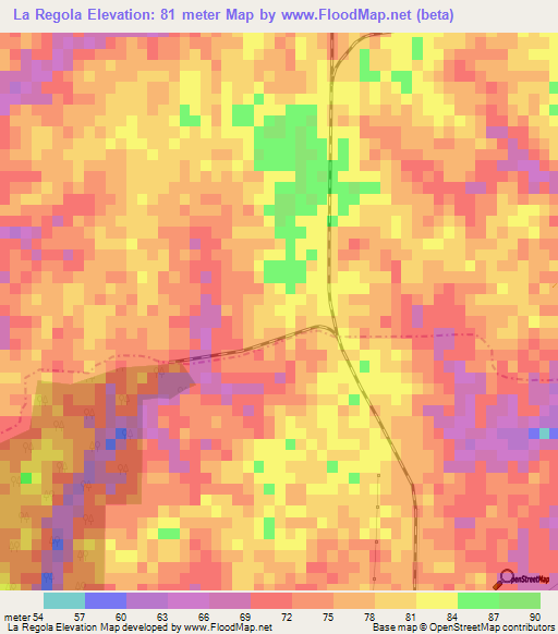 La Regola,Dominican Republic Elevation Map