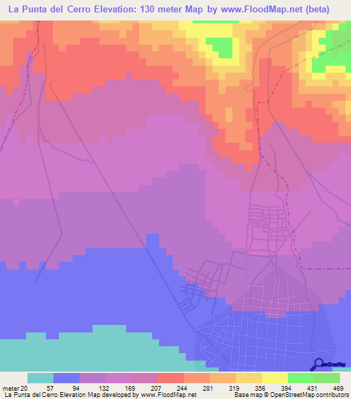 La Punta del Cerro,Dominican Republic Elevation Map