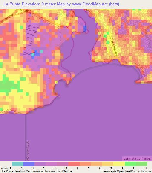 La Punta,Dominican Republic Elevation Map