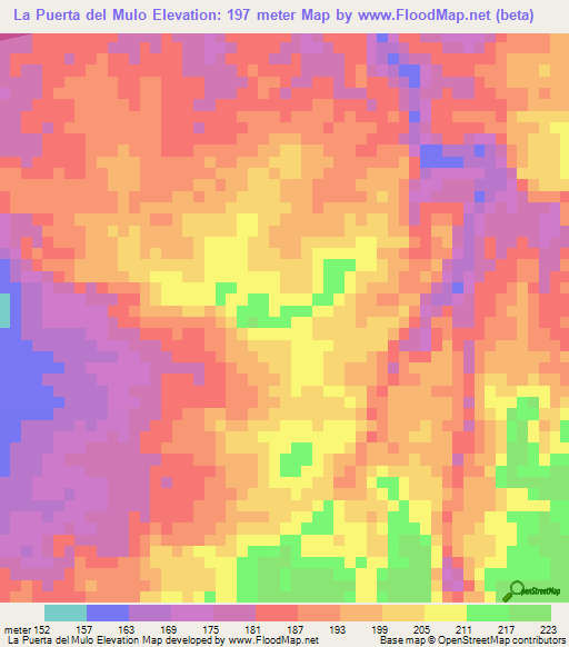 La Puerta del Mulo,Dominican Republic Elevation Map