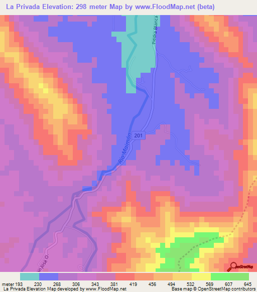 La Privada,Dominican Republic Elevation Map