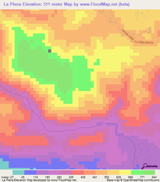 La Plena,Dominican Republic Elevation Map