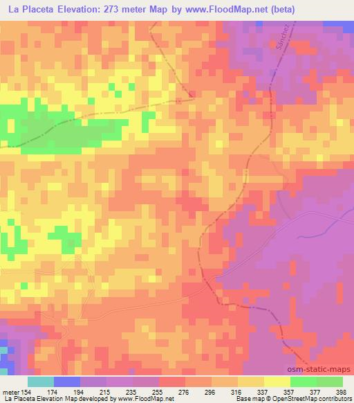 La Placeta,Dominican Republic Elevation Map