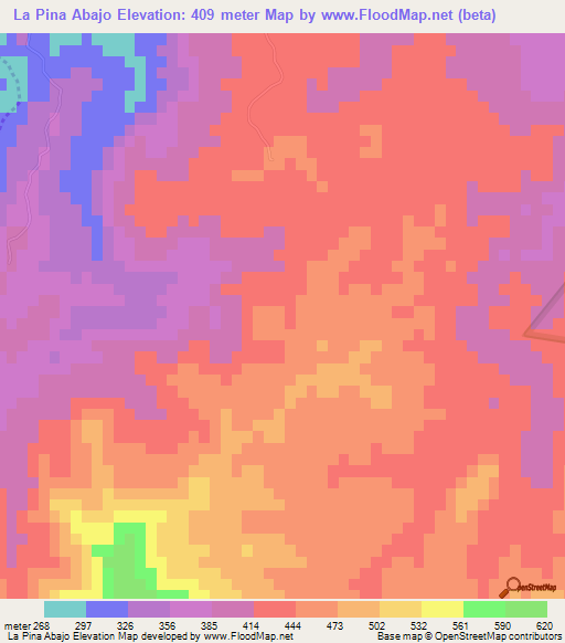 La Pina Abajo,Dominican Republic Elevation Map