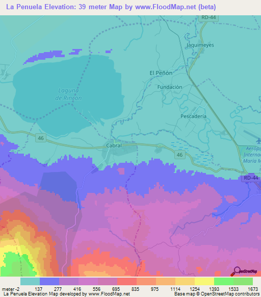 La Penuela,Dominican Republic Elevation Map