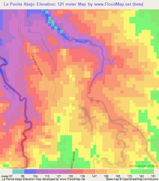 La Penita Abajo,Dominican Republic Elevation Map