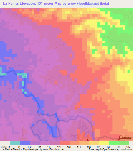 La Penita,Dominican Republic Elevation Map