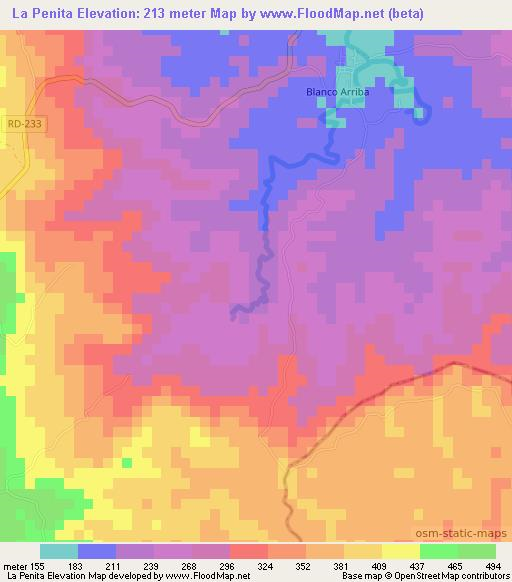 La Penita,Dominican Republic Elevation Map