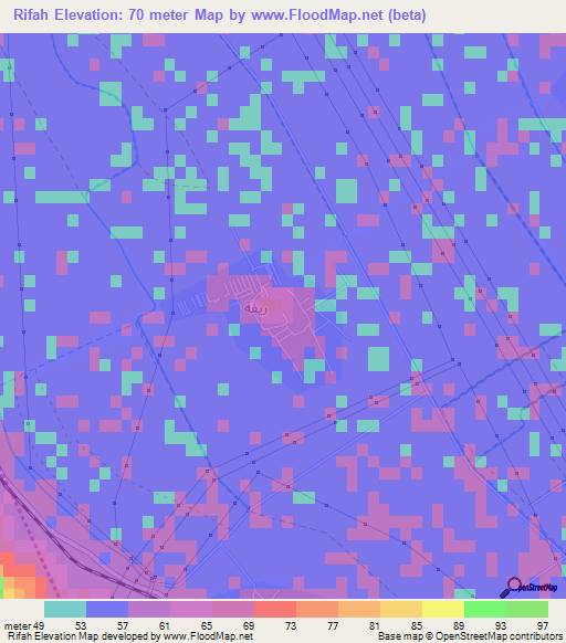 Rifah,Egypt Elevation Map