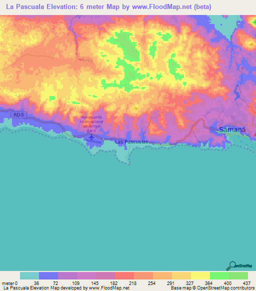 La Pascuala,Dominican Republic Elevation Map