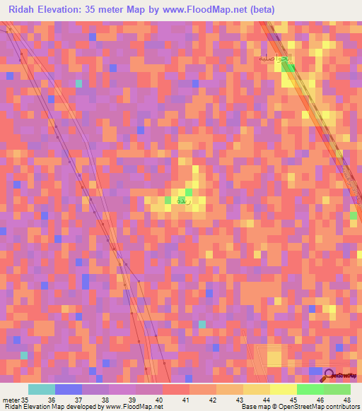 Ridah,Egypt Elevation Map