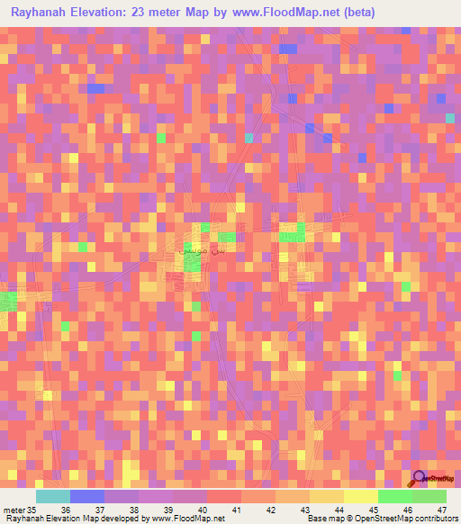 Rayhanah,Egypt Elevation Map