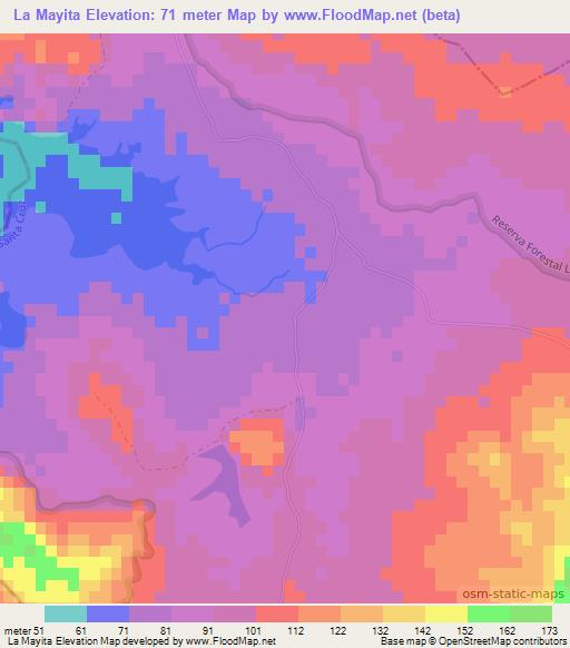 La Mayita,Dominican Republic Elevation Map