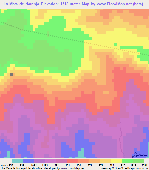 La Mata de Naranja,Dominican Republic Elevation Map