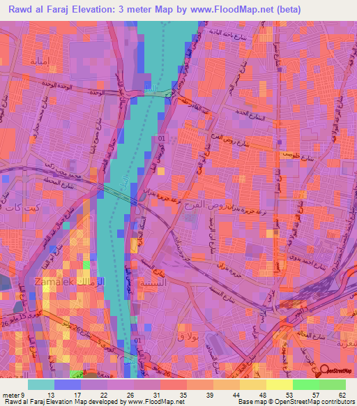 Rawd al Faraj,Egypt Elevation Map