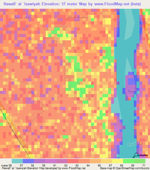 Rawafi` al `Isawiyah,Egypt Elevation Map